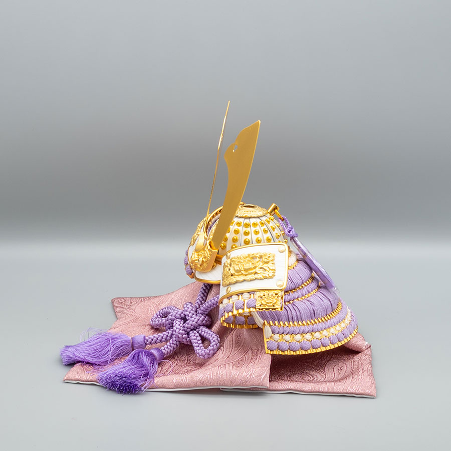 彩色兜シリーズ　紫鯉のぼり飾りセット3写真