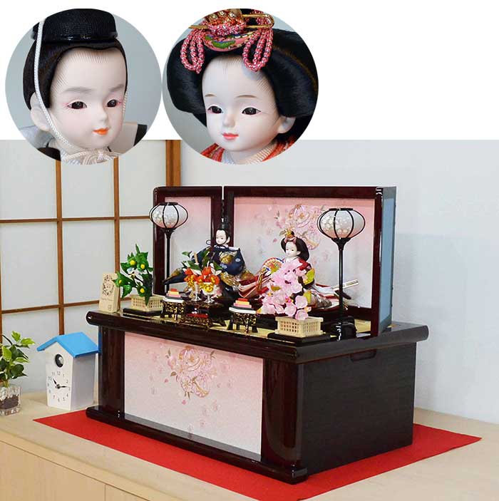 プリンセス雛人形　さくらにマリ桜刺繍収納箱セット1写真
